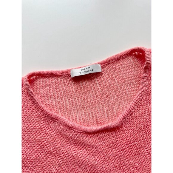 ROBERT RODRIGUEZ Coral Linen Open Knit Oversized Pullover Sweater, One Size - Picture 12 of 15